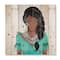 Designart - Portrait Of African American Woman XVI - Modern Print on Natural Pine Wood